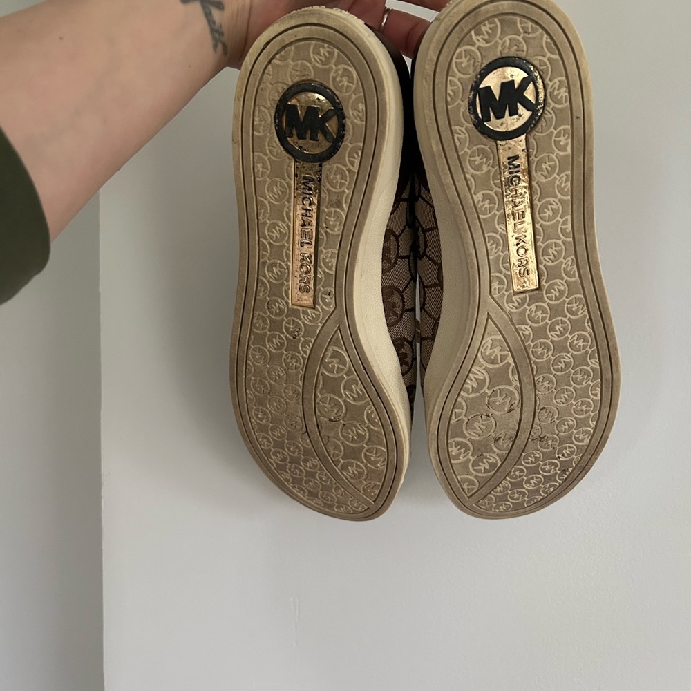 Michael Kors Women's Brown and Cream Sneakers - Picture 2 of 4